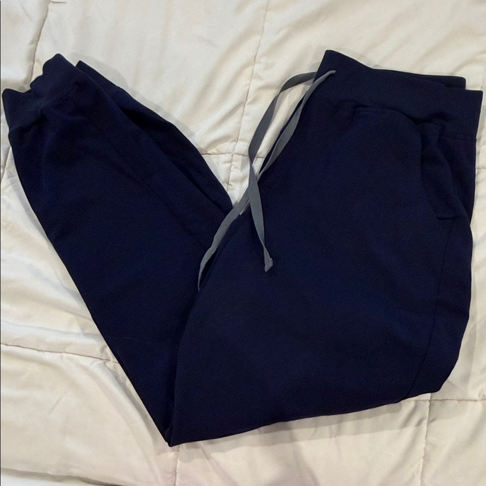 Figs Navy High Waisted Zamora Pants